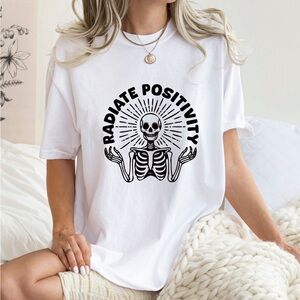 Radiate Positivity White Short Sleeve Graphic Tee